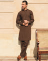 Men's Dark Brown Kurta Shalwar - EMTKS24-41115