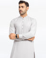 Men's Silver Kurta Shalwar - EMTKS24-41132