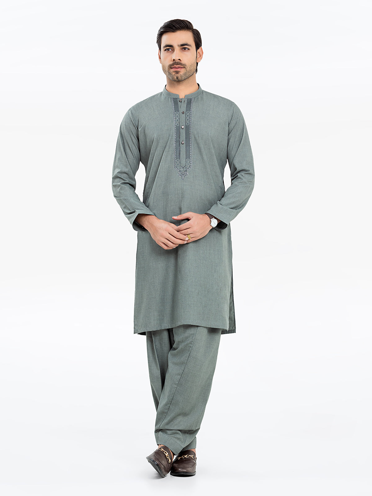 Men's K.Green Kurta Shalwar - EMTKS24S-41125