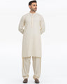 Men's Cream Kurta Shalwar - EMTKS24S-41135