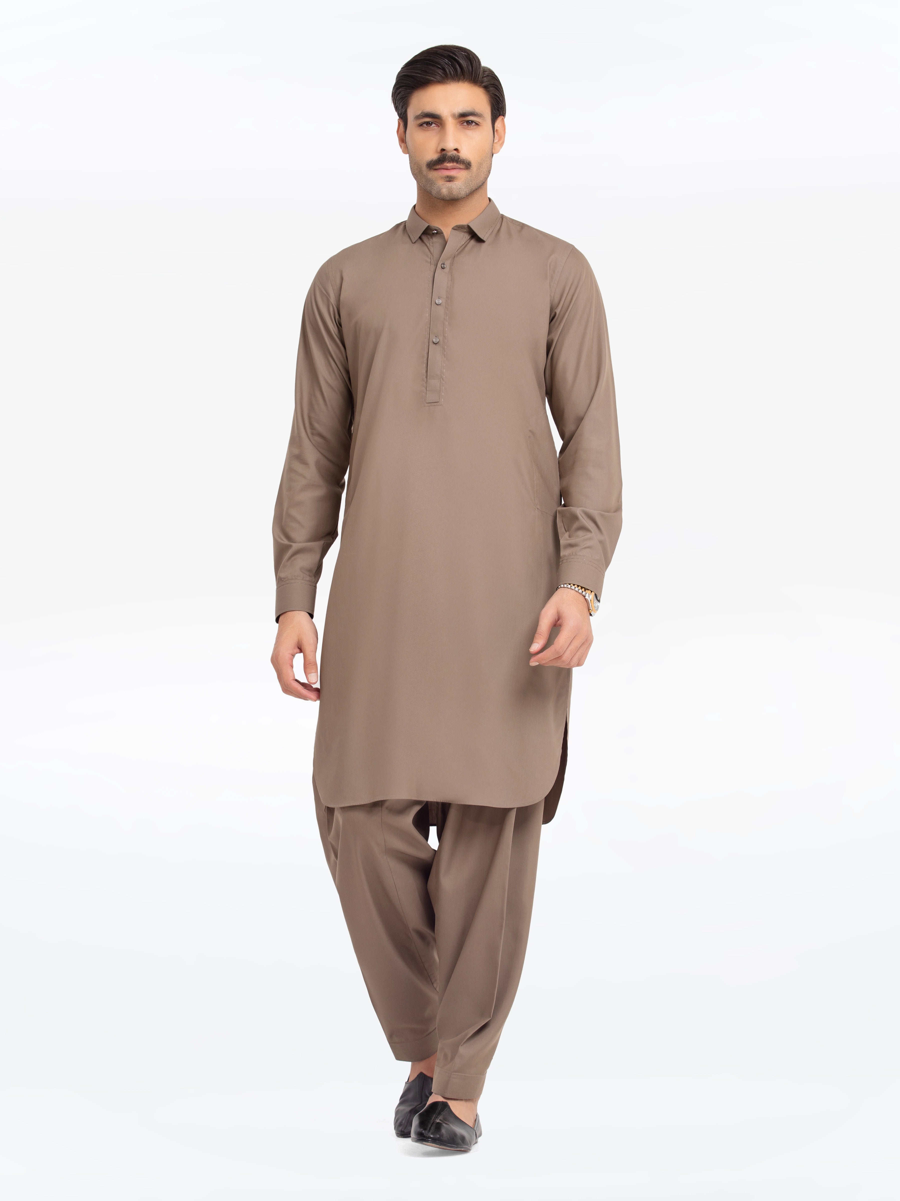 Men's Dark Sage Kurta Shalwar - EMTKS24S-41140