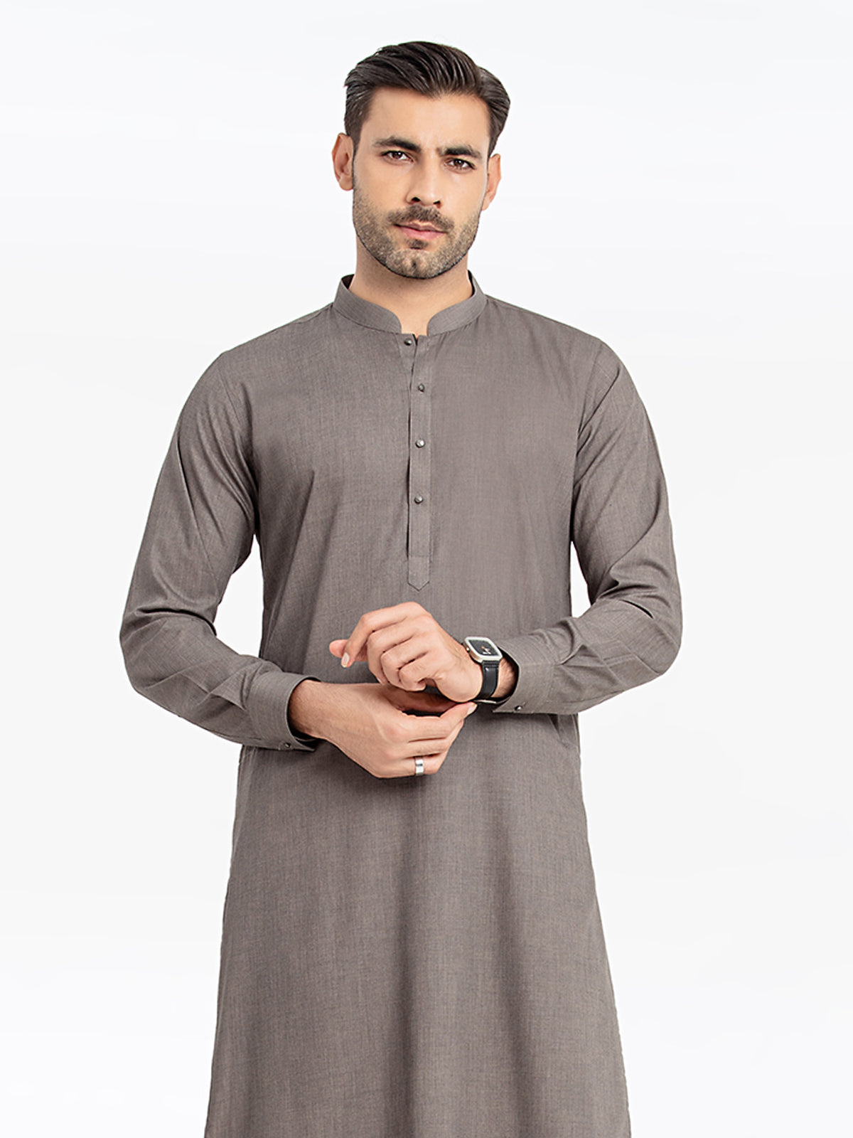 Men's Dark Grey Kurta Shalwar - EMTKST24-99467