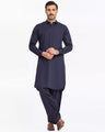 Men's Navy Blue Kurta Shalwar - EMTKST24-99481