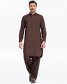 Men's Brown Kurta Shalwar - EMTKST24-99486