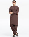 Men's Dark Brown Kurta Shalwar - EMTKST24S-99468