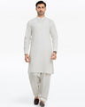 Men's Off White Kurta Shalwar - EMTKST24S-99473