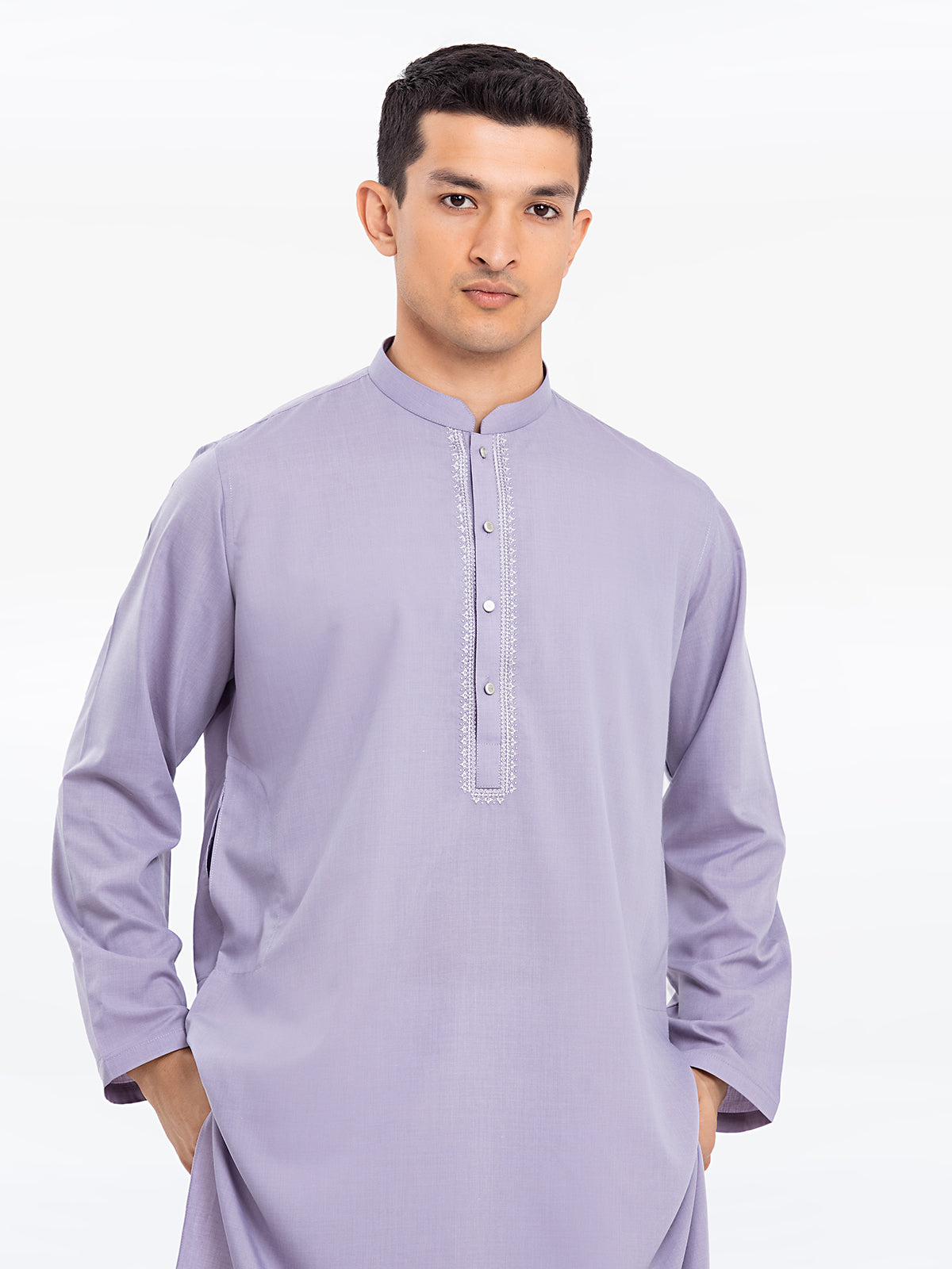 edenrobe Men's Light Purple Kurta - EMTK24S-41113 – edenrobe Pakistan