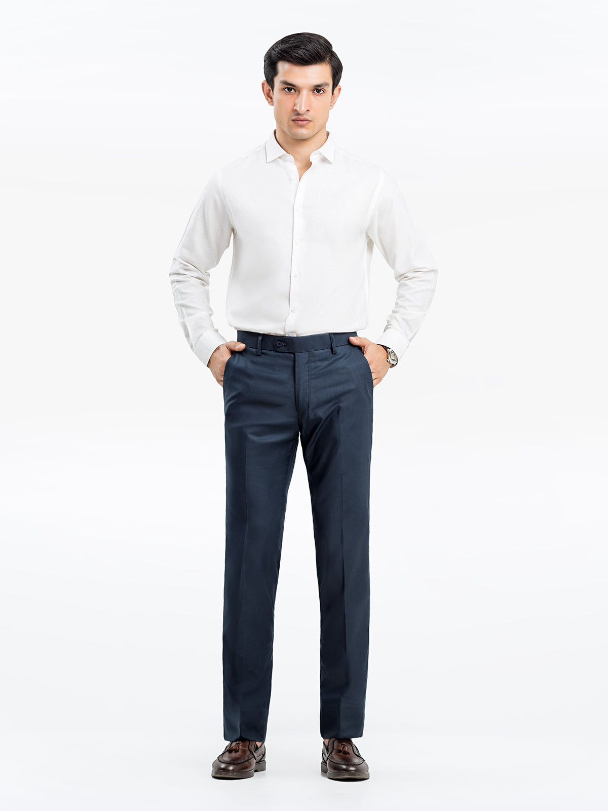 Men's Royal Grey Formal Pant - EMBPF24-15265