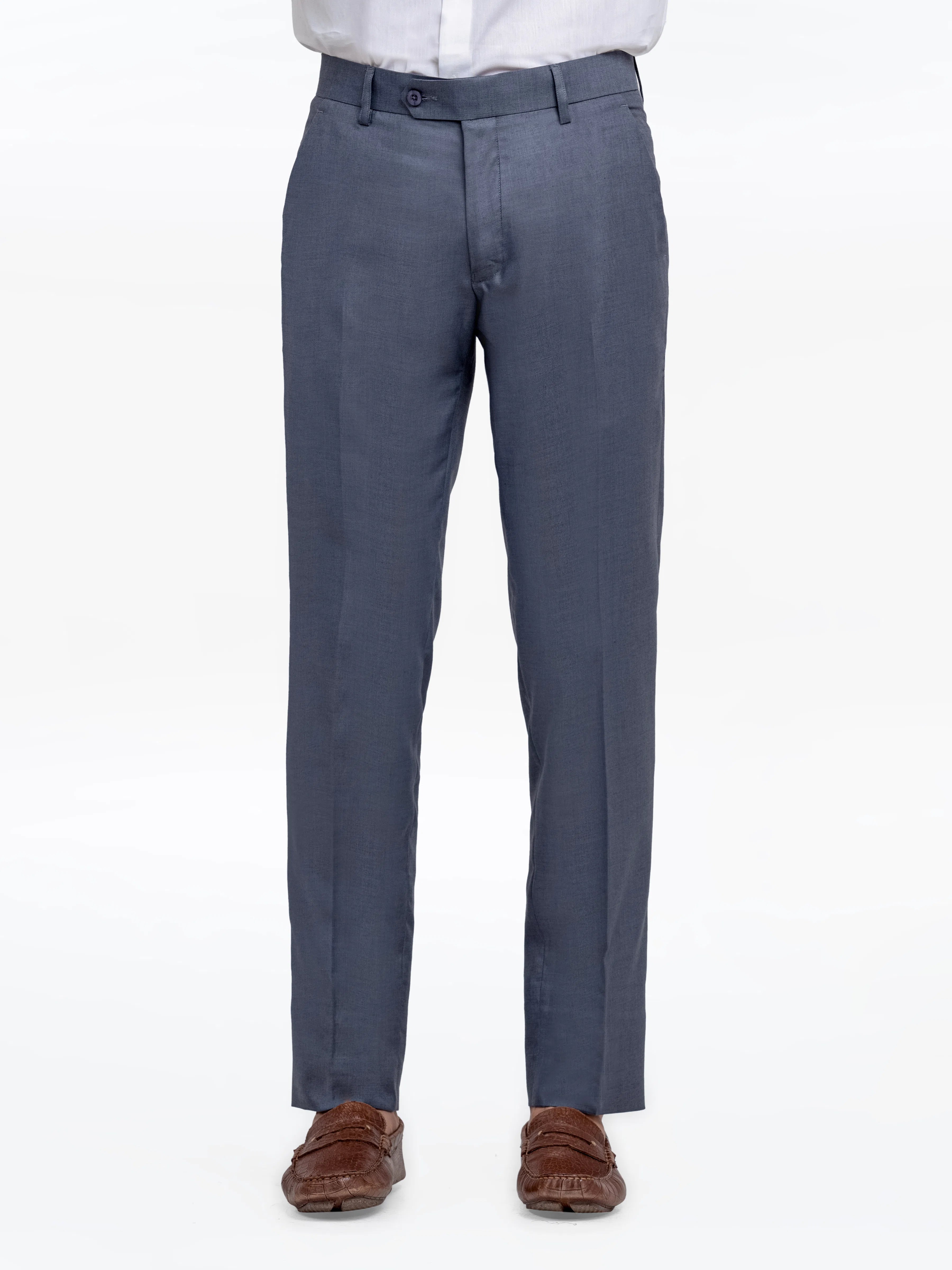 Men's Steel Blue Formal Pant - EMBPF24-15269