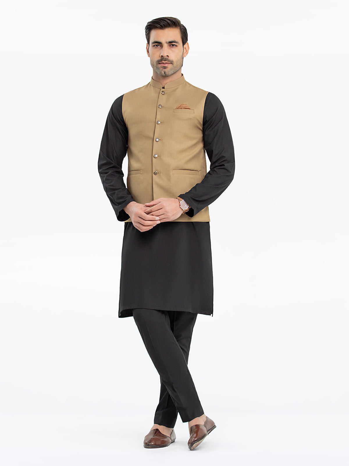 Men's Camel Waist Coat - EMTWCP24-35923