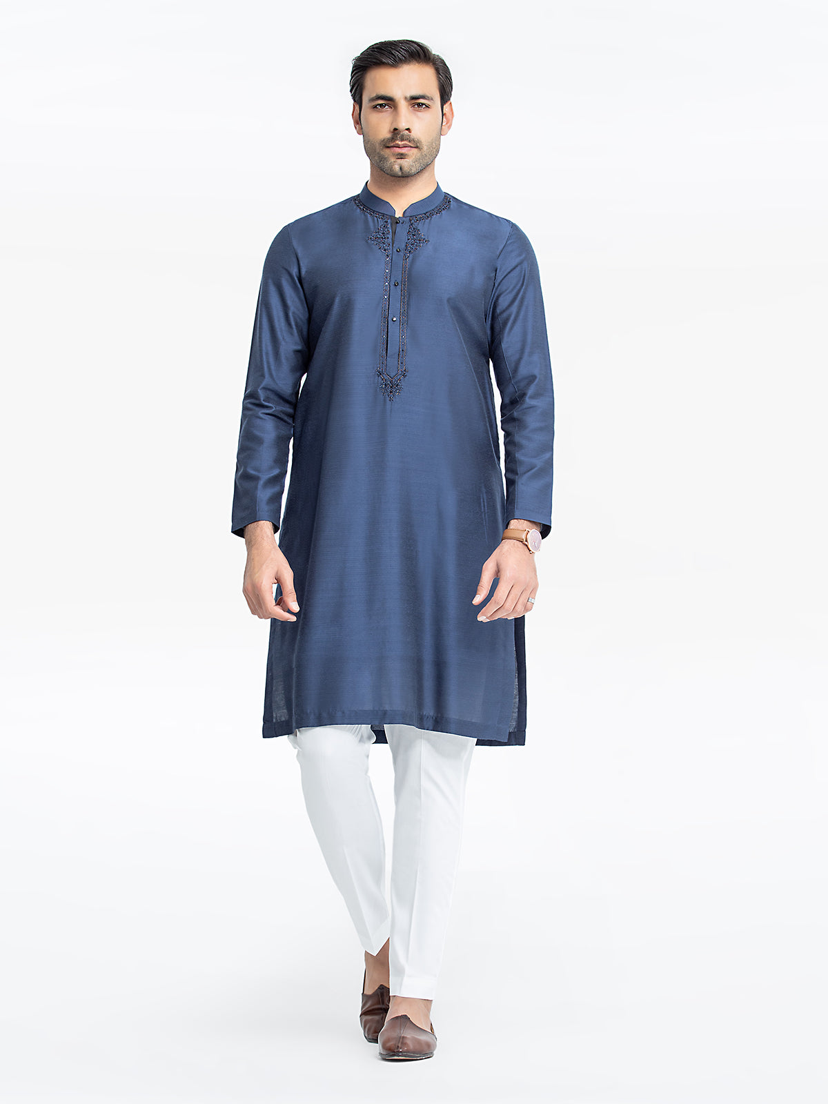 Men's Blue Kurta - EMTKC24-117