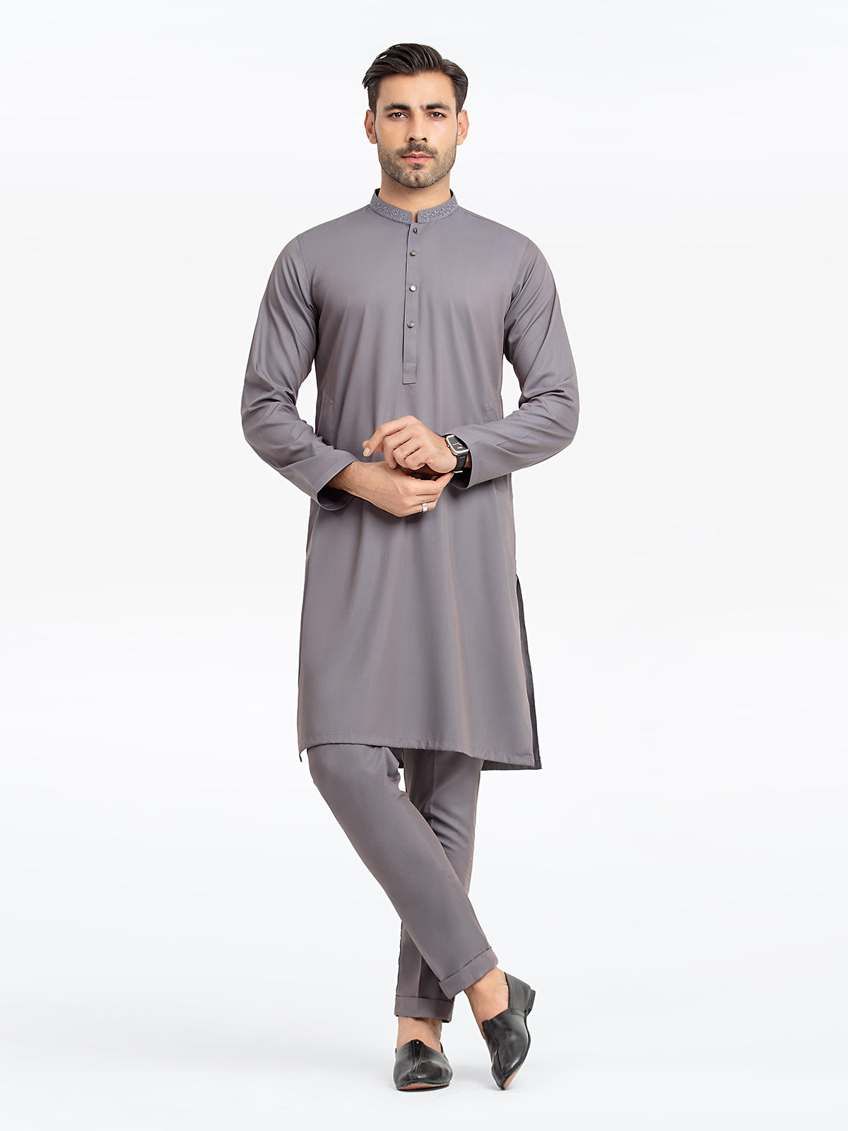 Men's Grey Kurta Pajama - EMTKPT24S-041