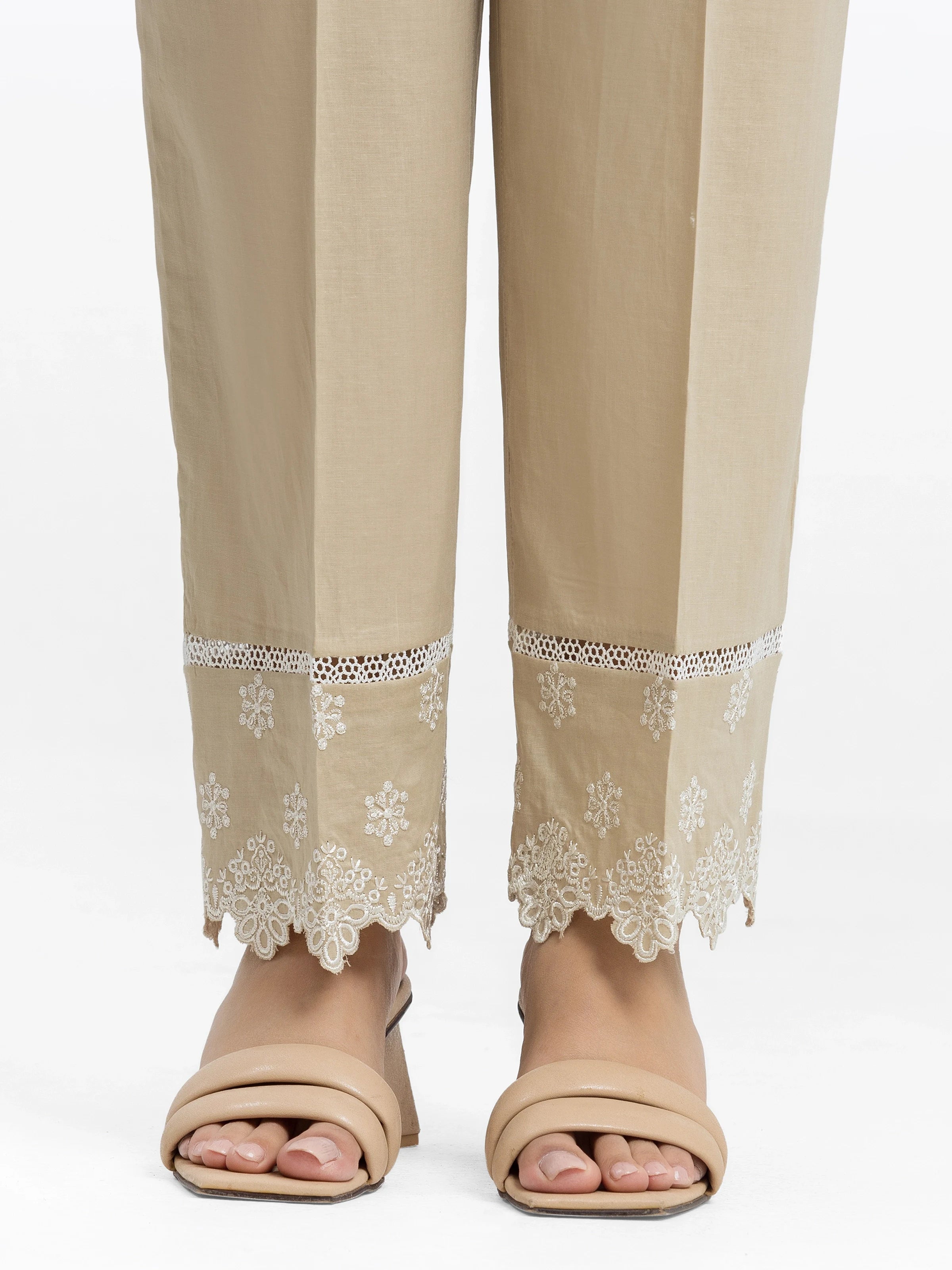 edenrobe Women's Beige Trouser - EWBE24-76585 – edenrobe Pakistan
