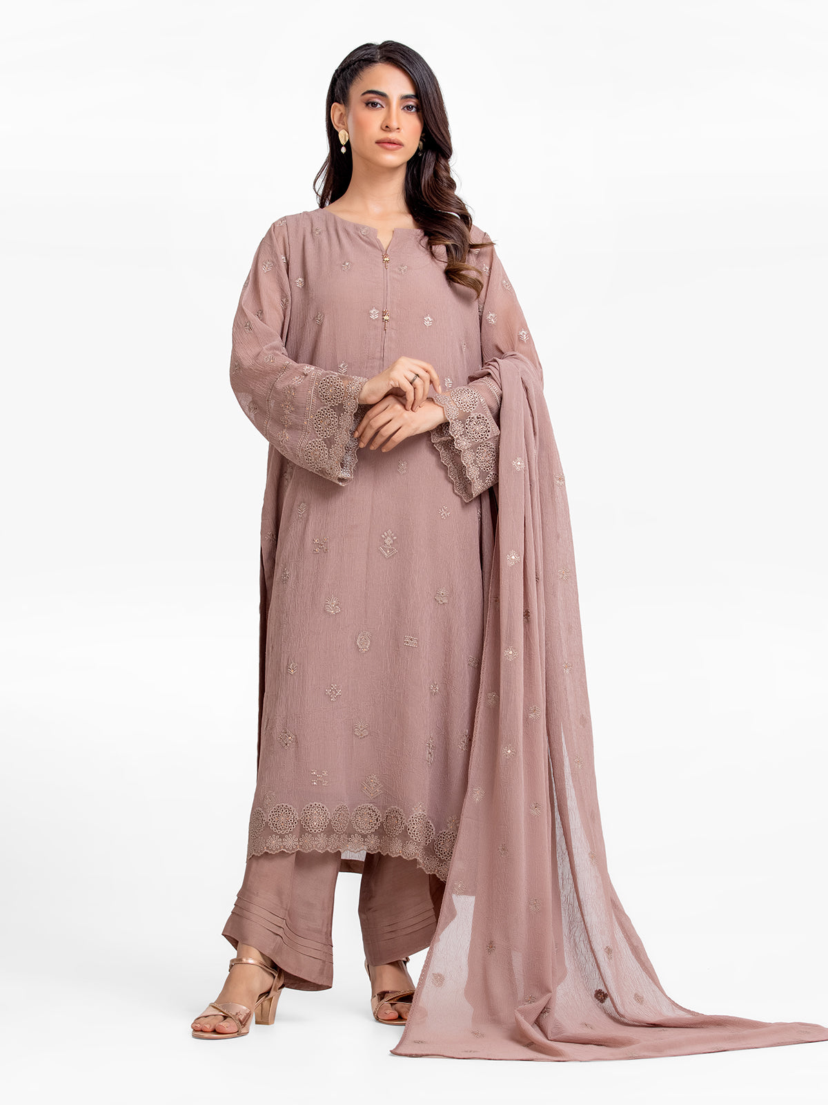 Pret 3Pc Embroidered Chiffon Suit - EWTKE23-69528-3P