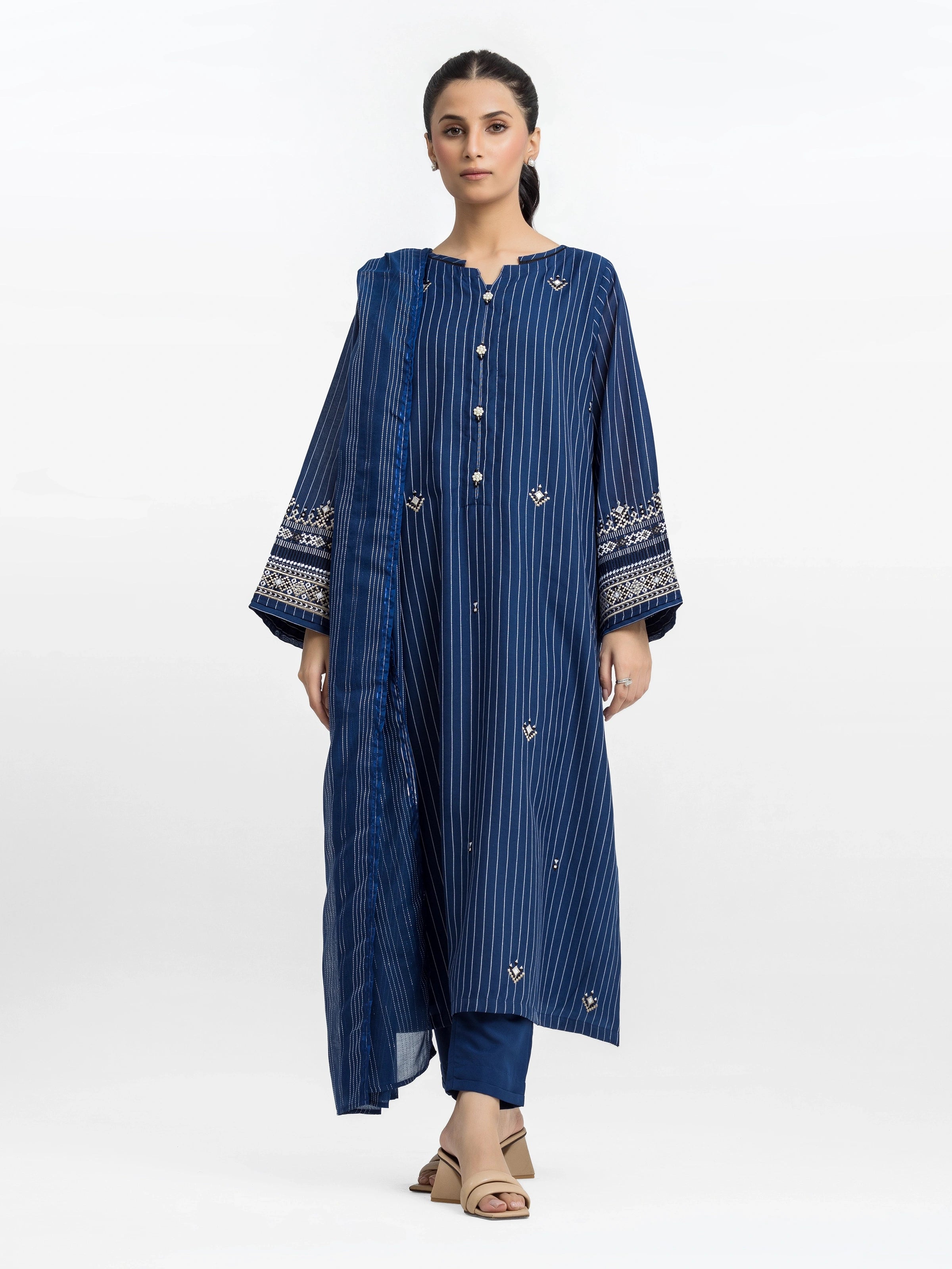 Pret 3Pc Embroidered Polyester Cotton Suit - EWTKE24-80104-3P