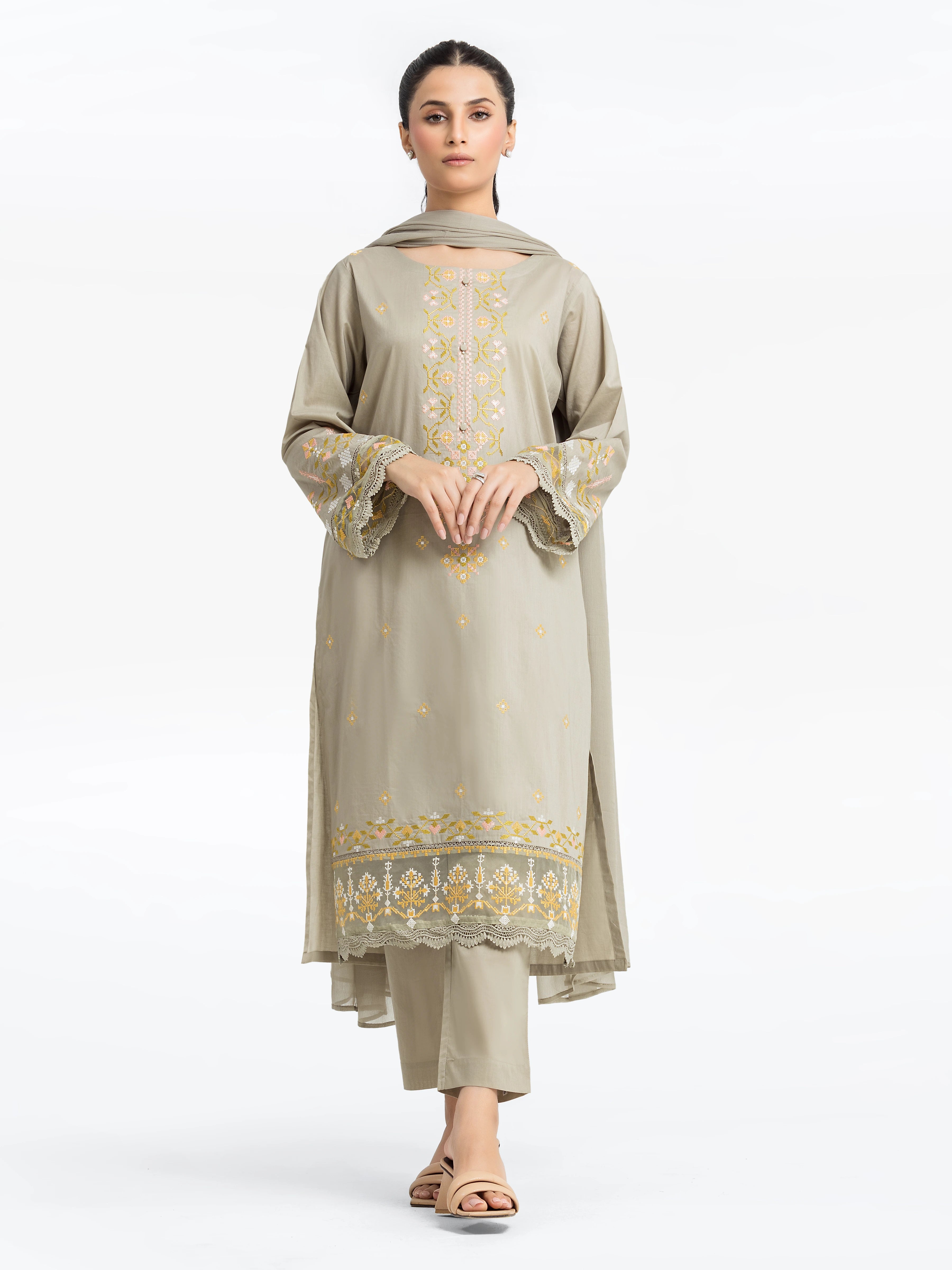 Pret 3Pc Embroidered Cambric Suit - EWTKE24-81052-3P