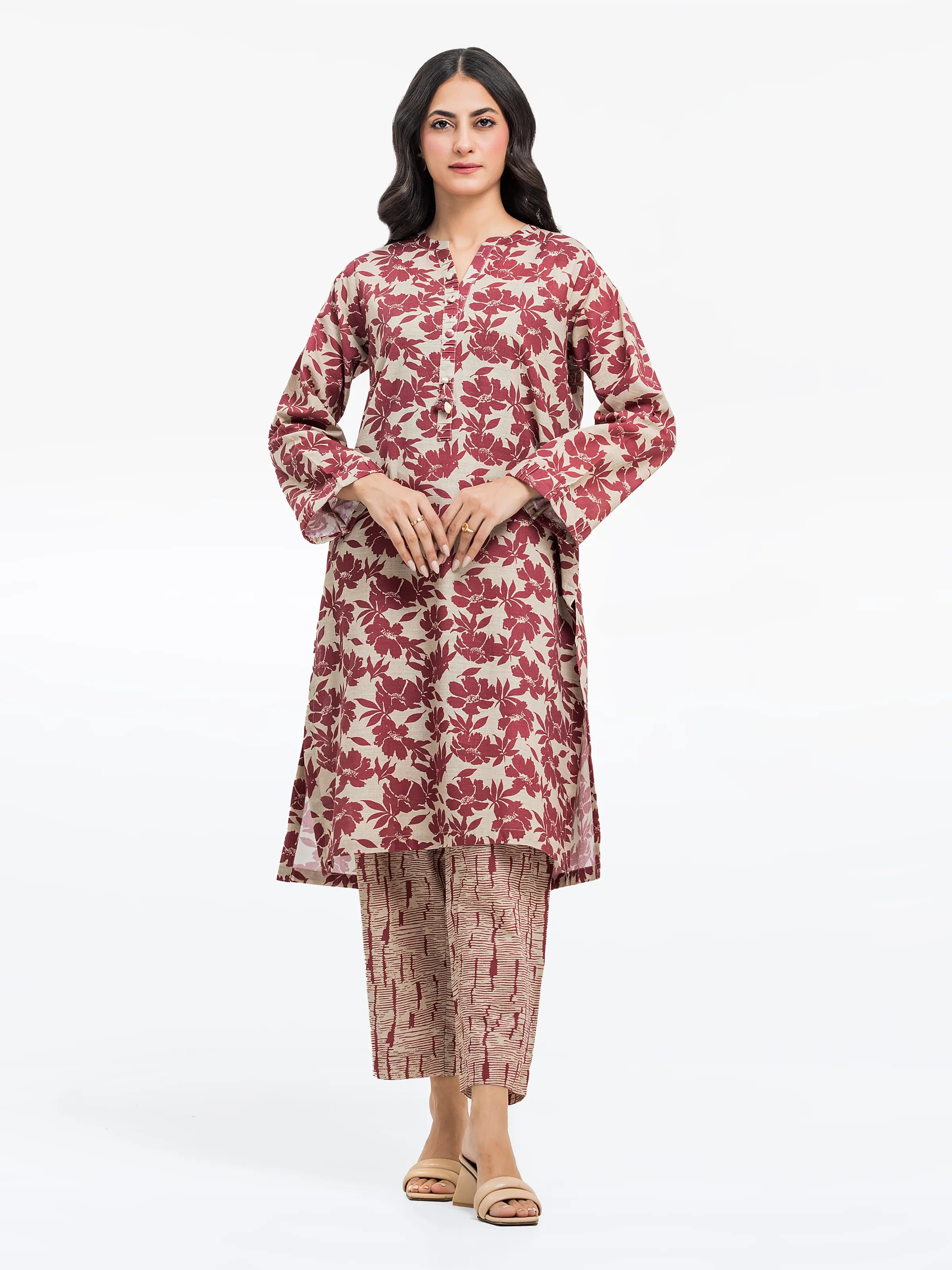 Pret 2Pc Printed Khaddar Shirt Trouser - EWTKP24-81421ST