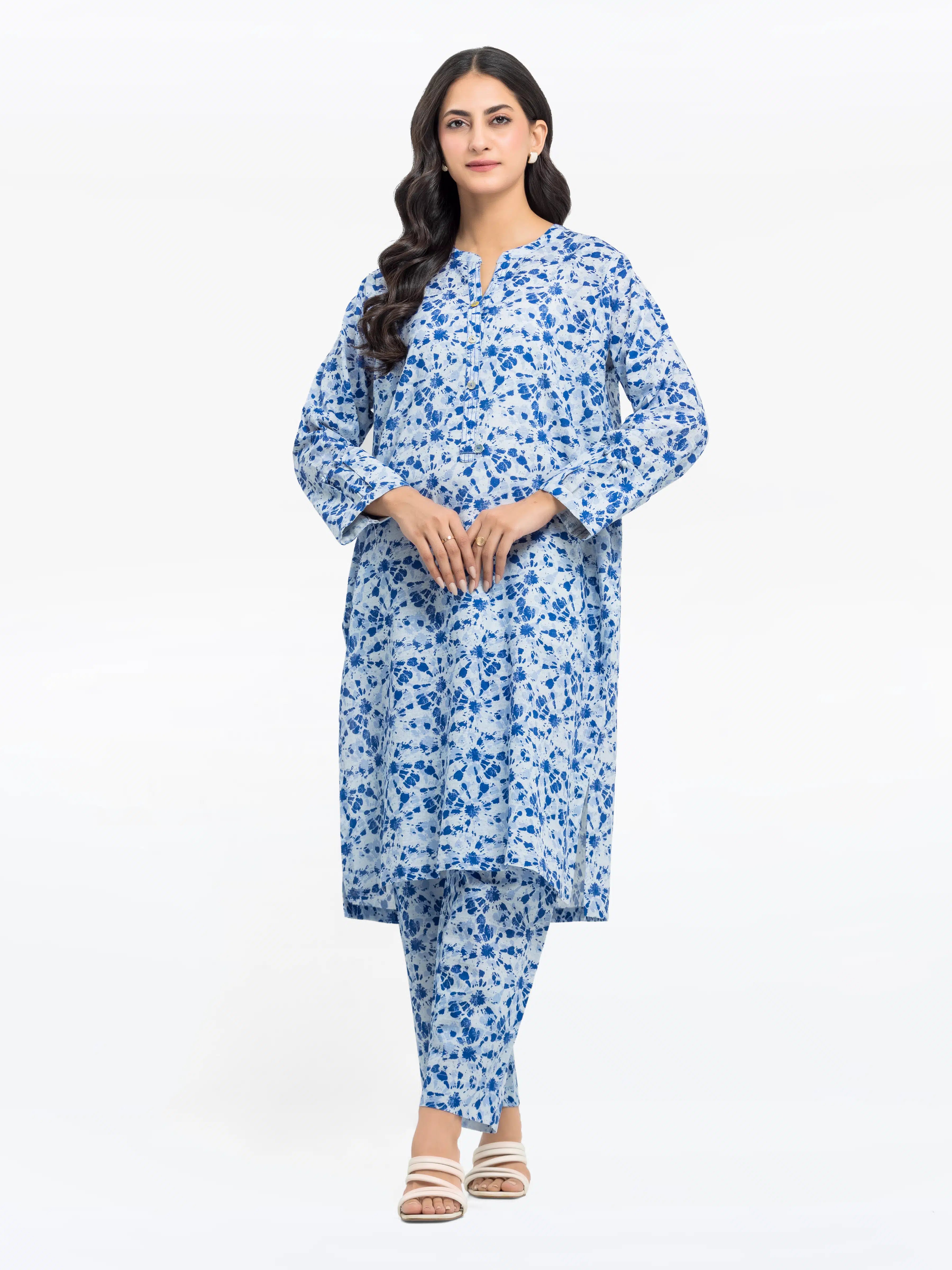 Pret 2Pc Printed Khaddar Shirt Trouser - EWTKP24-81502ST