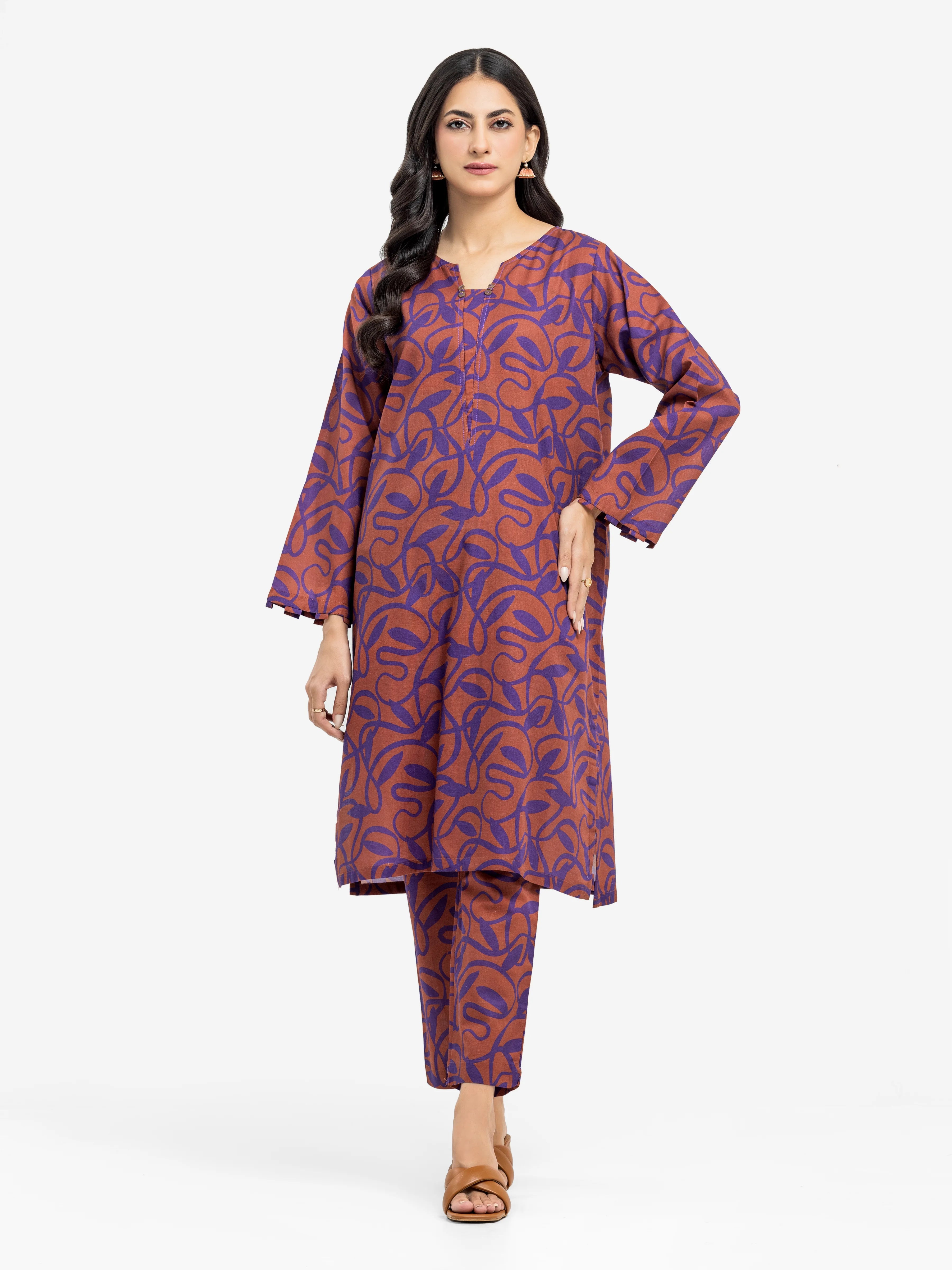 Pret 2Pc Printed Khaddar Shirt Trouser - EWTKP24-81507ST