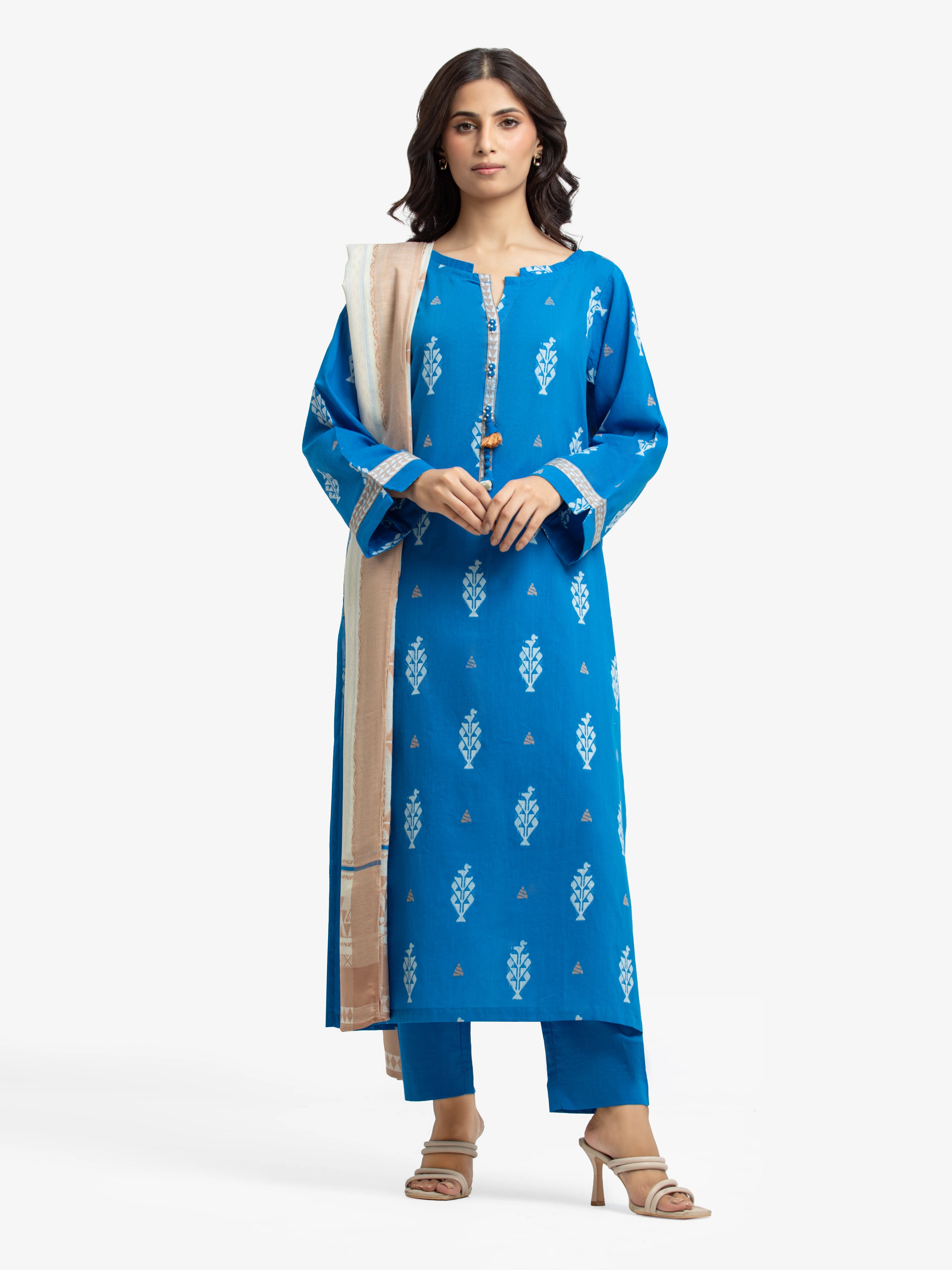 Pret 3Pc Printed Jacquard Suit - EWTKS24-81170-3P