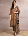 Unstitched Brown Printed Lawn 3 Piece - EWU24A1-27198-3P