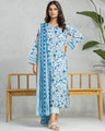 EWU24A1-28452-3P Unstitched Light Blue Printed Lawn 3 Piece