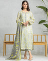 EWU24A1-28470-3P Unstitched Green Multi Printed Lawn 3 Piece