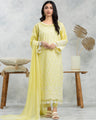 EWU24V2-28621-3P Unstitched Yellow Embroidered Cambric 3 Piece