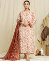 EWU24A1-29056-3P Unstitched Light Peach Printed Lawn 3 Piece