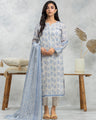 EWU24A1-29088-3P Unstitched Grey & Blue Printed Lawn 3 Piece