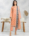 EWU24A1-29089-3P Unstitched Peach Printed Lawn 3 Piece