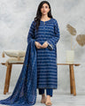 EWU24A1-29091-3P Unstitched Navy Printed Lawn 3 Piece