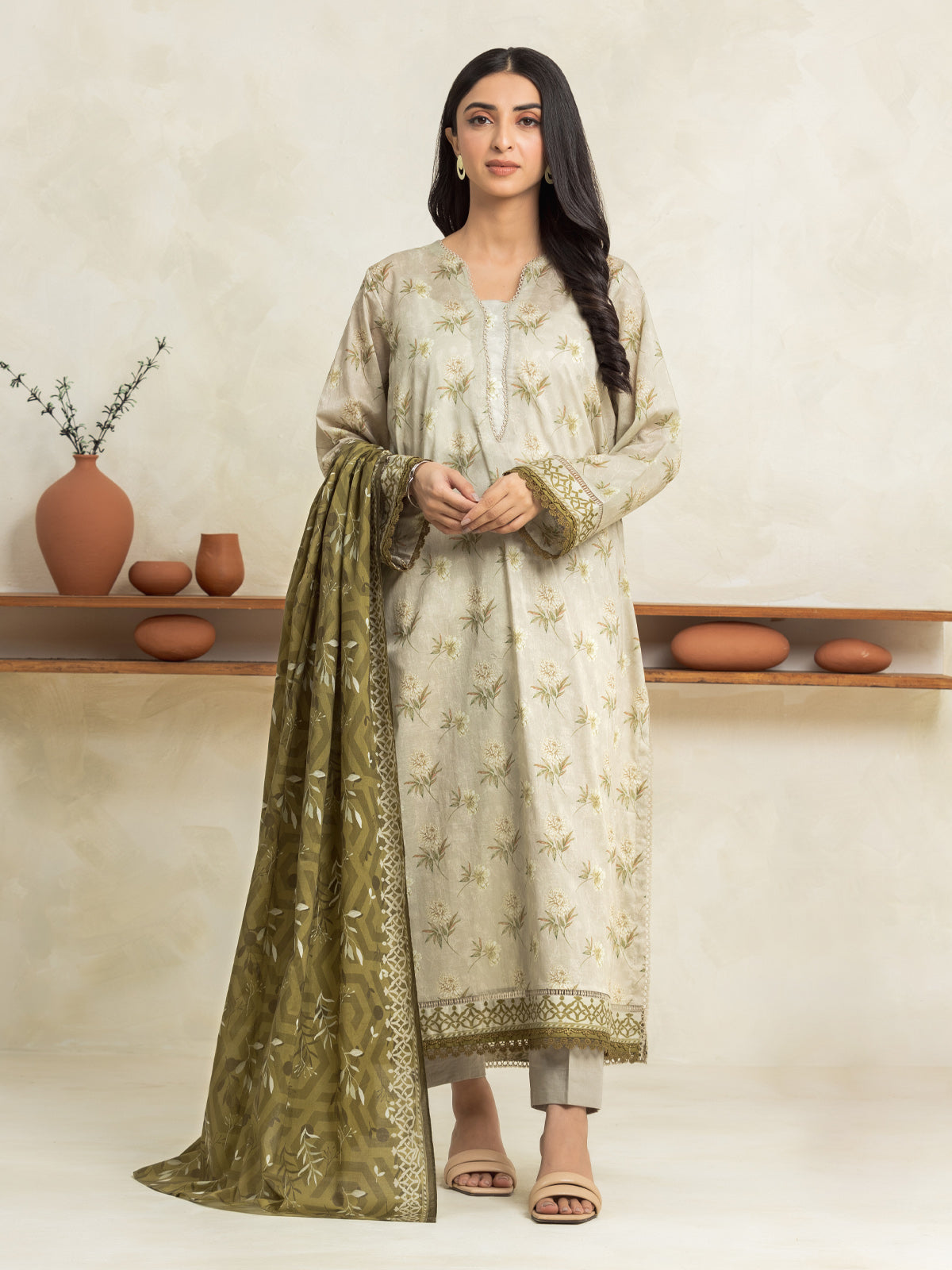 edenrobe Women's Sage Unstitched 3Pc Lawn - EWU24A1-29152-3P – edenrobe ...
