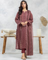 EWU24A4-29168-3P Unstitched Maroon Printed Viscose 3 Piece