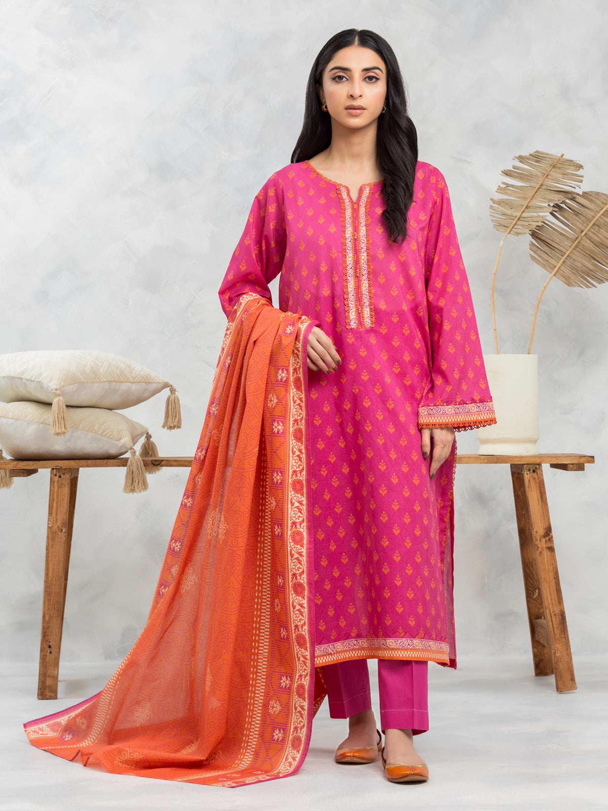 Unstitched Pink Printed Lawn 3 Piece - EWU24A1-29190-3P