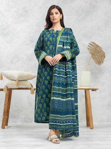 EWU24A4-29234-3P Unstitched Blue & Green Printed Viscose 3 Piece