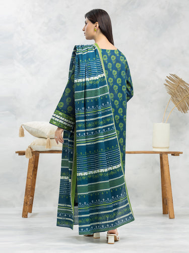 EWU24A4-29234-3P Unstitched Blue & Green Printed Viscose 3 Piece