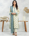 Unstitched Dark Cream Printed Lawn 3 Piece - EWU24A1-29471-3P