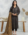 Unstitched Black Printed Lawn 3 Piece - EWU24A1-29482-3P