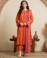 EWU24A2-29237-3P Unstitched Orange Printed Cambric 3 Piece