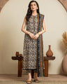 Unstitched Cream & Brown Printed Cambric 3 Piece - EWU24A2-29279-3P