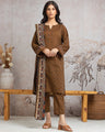 Unstitched Brown Printed Cambric 3 Piece - EWU24A2-29639-3P