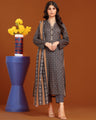 Unstitched Dark Grey Printed Khaddar 3 Piece - EWU24A3-27046-3P