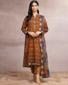 Unstitched Brown Printed Khaddar 3 Piece - EWU24A3-27107-3P