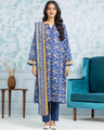 Unstitched Royal Blue Printed Khaddar 3 Piece - EWU24A3-29308-3P