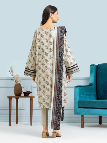 Unstitched Beige Printed Khaddar 3 Piece - EWU24A3-29314-3P