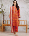 Unstitched Maroon & Orange Printed Khaddar 3 Piece - EWU24A3-29587-3P