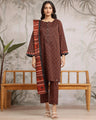 Unstitched Black & Rust Printed Khaddar 3 Piece - EWU24A3-29592-3P