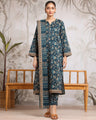 Unstitched Dark Teal Printed Khaddar 3 Piece - EWU24A3-29594-3P