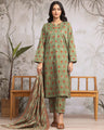 Unstitched Sage Green Printed Khaddar 3 Piece - EWU24A3-29601-3P